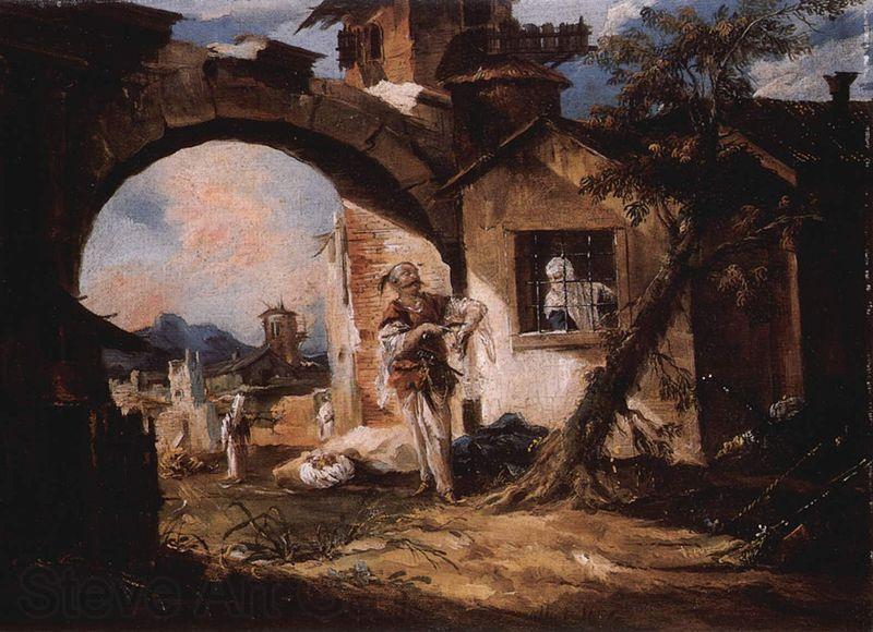 Giovanni Antonio Canal Kurtisane und Soldat France oil painting art